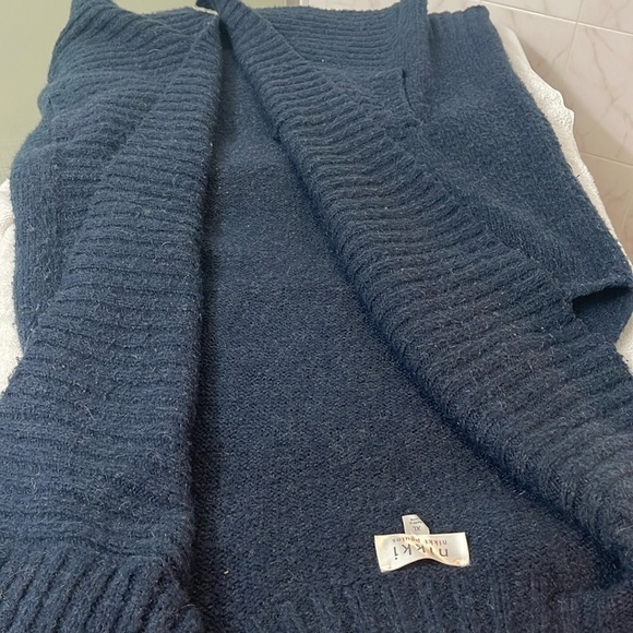 Navy Nikki Textured Knit Long Sleeveless Cardigan Snuggle Worthy size XL - Picture 8 of 11
